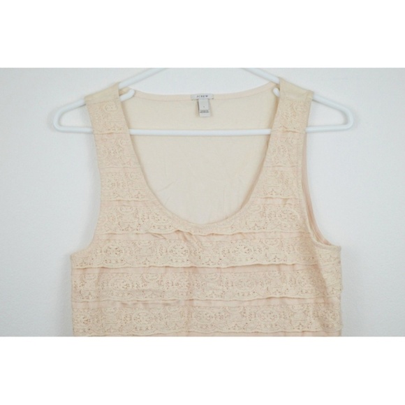 J Crew Small Shirt Lace Cotton Beige Ivory Top - Picture 1 of 5